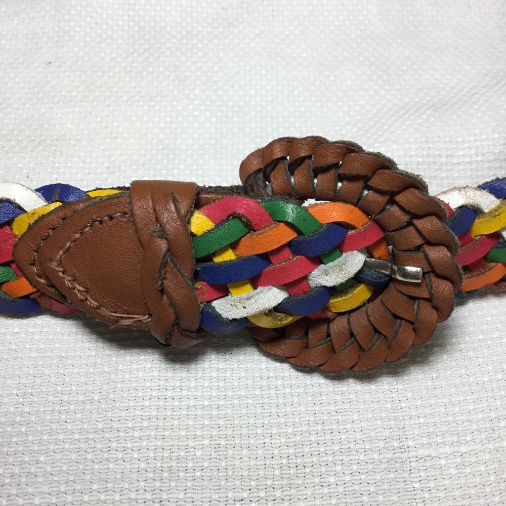 Vintage Capezio Braided Rainbow Belt Size Medium 38”
